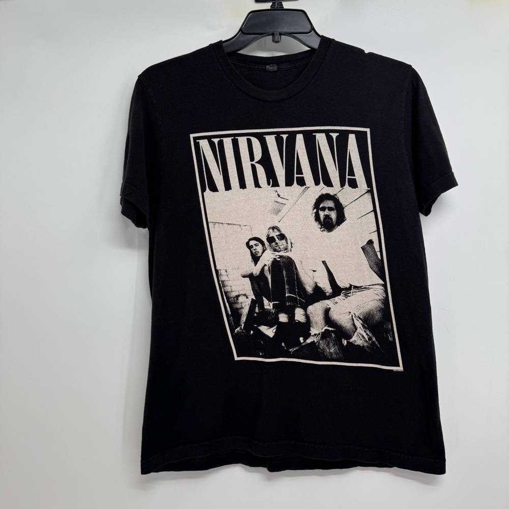 Nirvana Band Graphic T shirt 2013 Kurt Cobain Rock Grange Tultex Size M Black